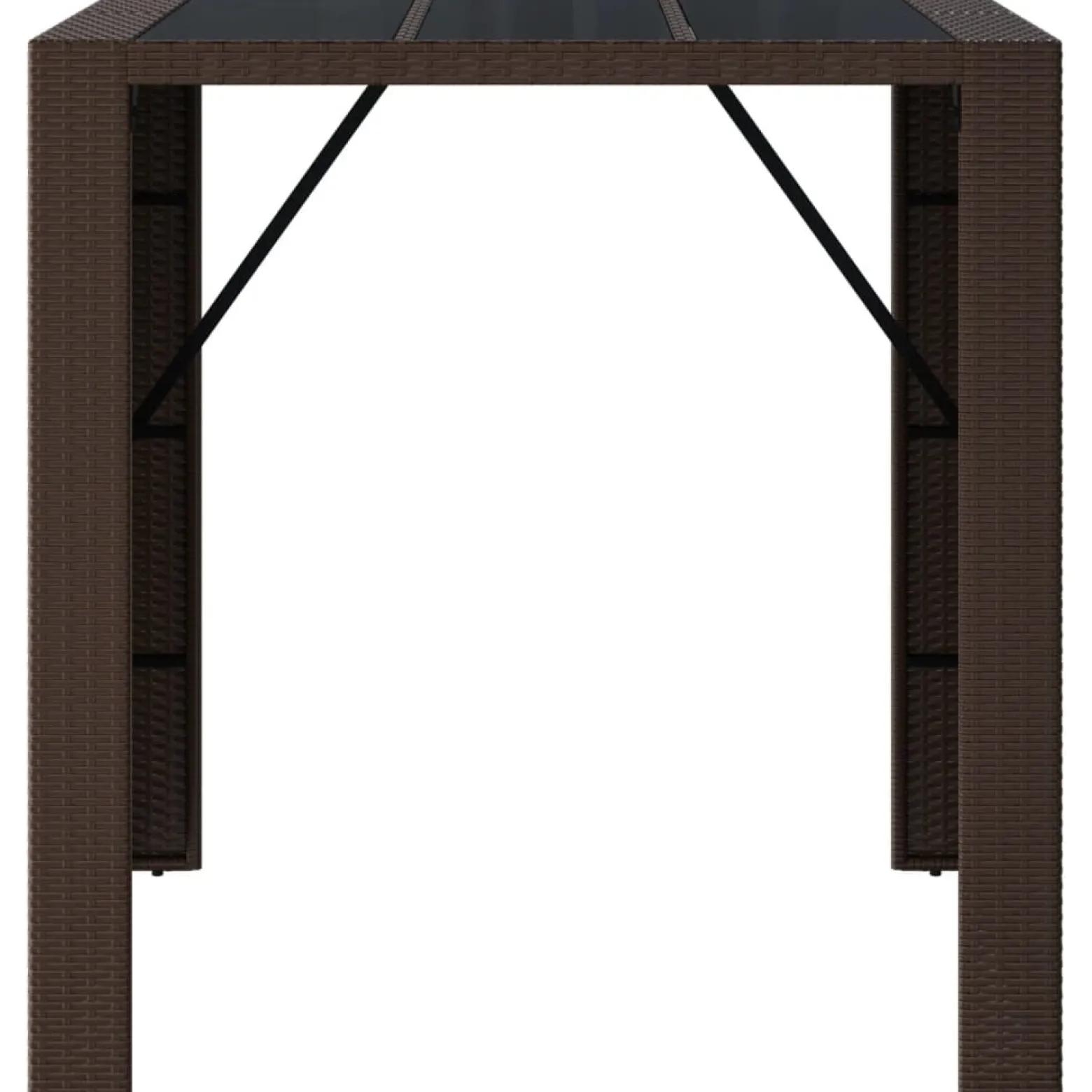 Stolik barowy ze szklanym blatem Brąz 105 x 80 x 110 cm Technorattan vidaXL