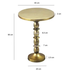Stolik boczny Alu Złoty 40cm Metalowy Stolik kawowy Stolik do salonu