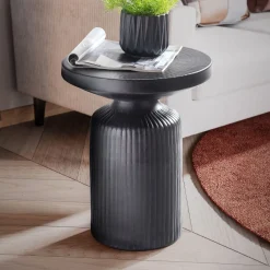 Stolik boczny FineBuy metalowy czarny