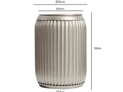 Stolik boczny metalowy okrągły 35cm z miejscem przechowywania kawowy Srebro