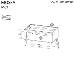 Stolik kawowy ława do salonu elegancka MOSSA Kaszmirowy Beż