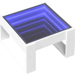 Stolik Kawowy Ława Stół Biały 50x53x30 Oświetlenie Led Do Salonu Do Pokoju