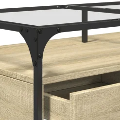 Stolik Kawowy Ława Stół Brązowy 98.5x50x45 Do Salonu Do Pokoju
