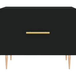 Stolik Kawowy Ława Stół Czarny 50x50x40 Szuflady Do Salonu Do Pokoju