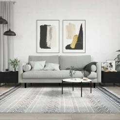 Stolik Kawowy Ława Stół Czarny 50x50x40 Szuflady Do Salonu Do Pokoju