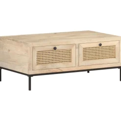 Stolik Kawowy Ława Stół Drewniany 90x50x37 Szuflady Do Salonu Do Pokoju
