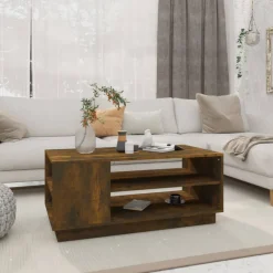 Stolik Kawowy Ława Stół Przydymiony 102x55x43 Półka Do Salonu Do Pokoju