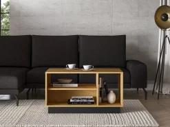 Stolik kawowy BRONX 90cm dąb/czarny