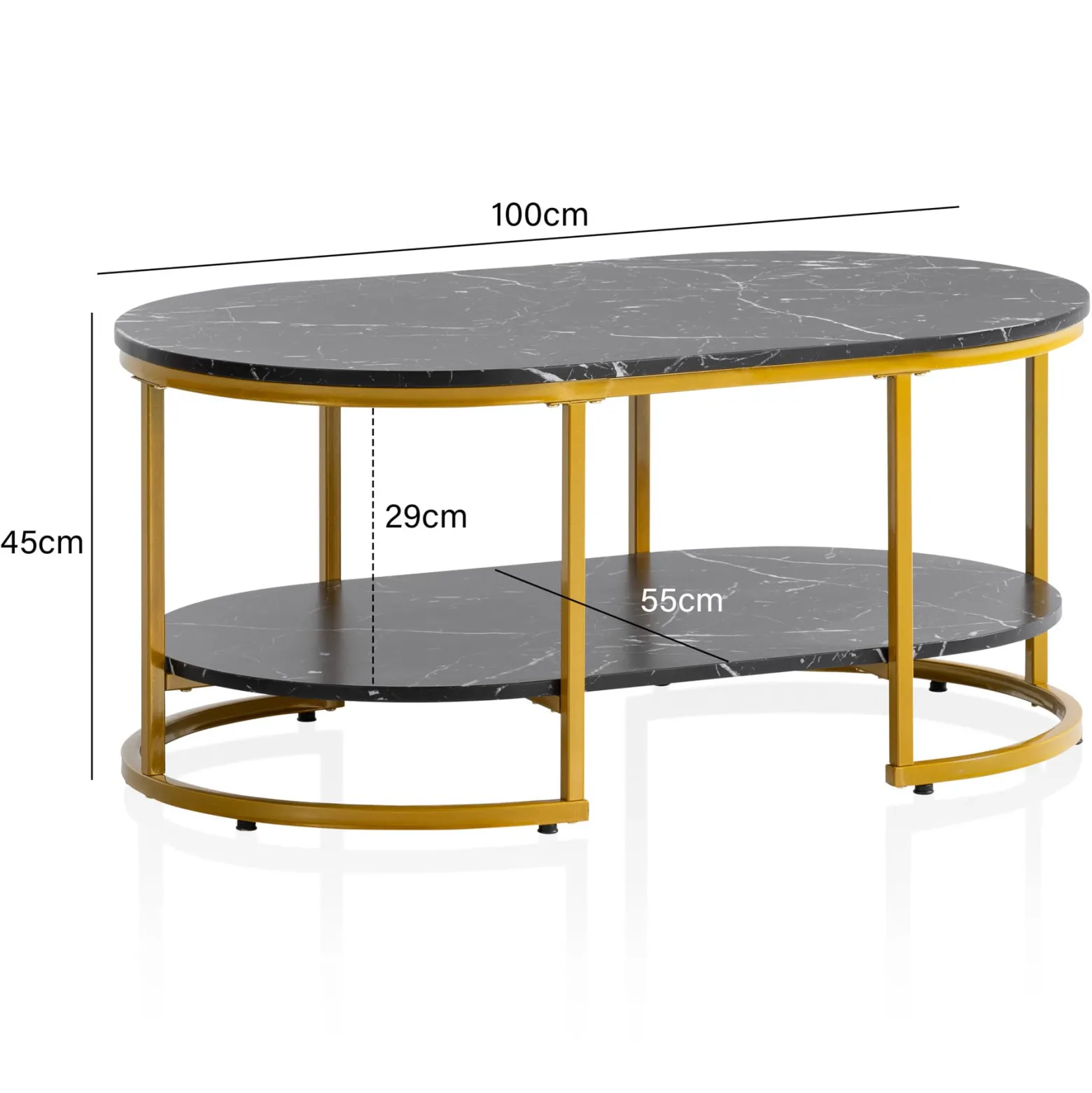 Stolik kawowy FineBuy stolik 100x60x45 cm
