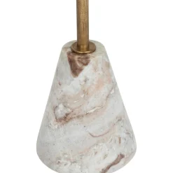 Stolik kawowy marmur i drewno, Ø 35,5 cm