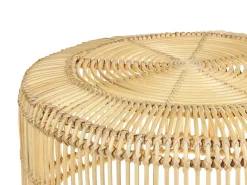 Stolik kawowy rattanowy 84 cm jasne drewno