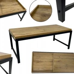 Stolik kawowy salonu sypialni pokoju industrialny loft SK120D dąb