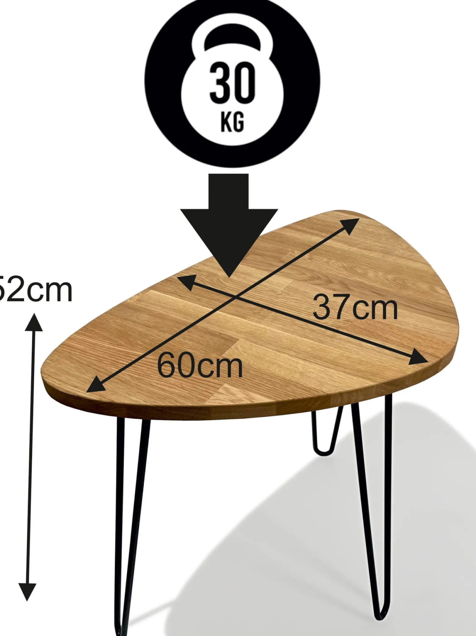 Stolik kawowy Tavolo dębowy LOFT TRIOVAL