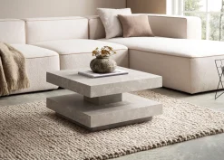 Stolik Kawowy 60x60x34 cm z Półką Nowoczesny Design MDF do Salonu