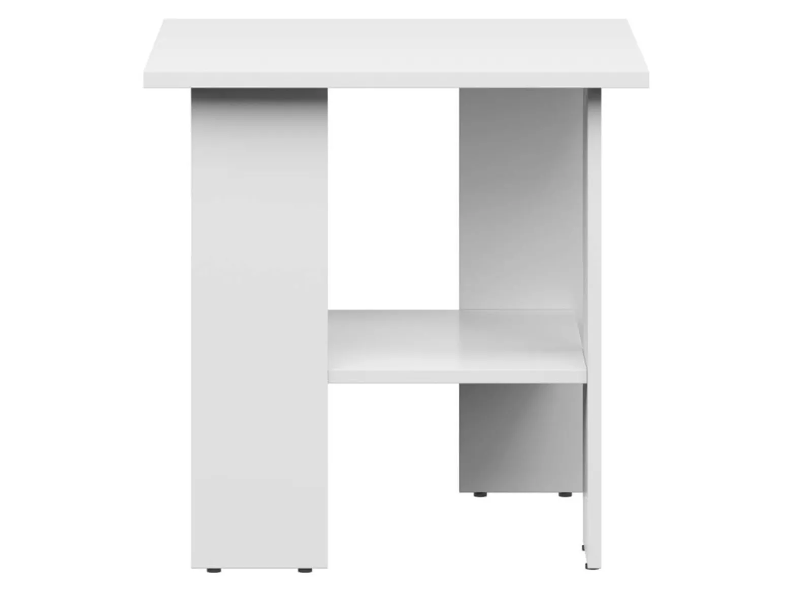 Stolik kwadratowy Nepo Plus 55 cm z półką biały