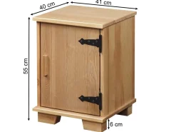 Stolik nocny Natural wood drewniany drzwi L, kolor dębowy