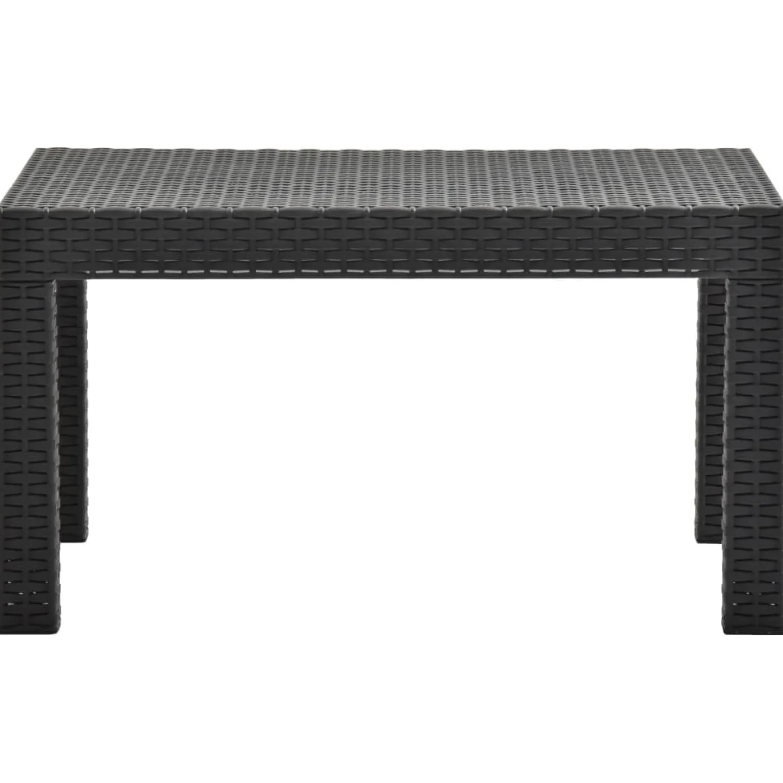 Stolik ogrodowy, antracytowy, 58x58x41 cm, rattan PP