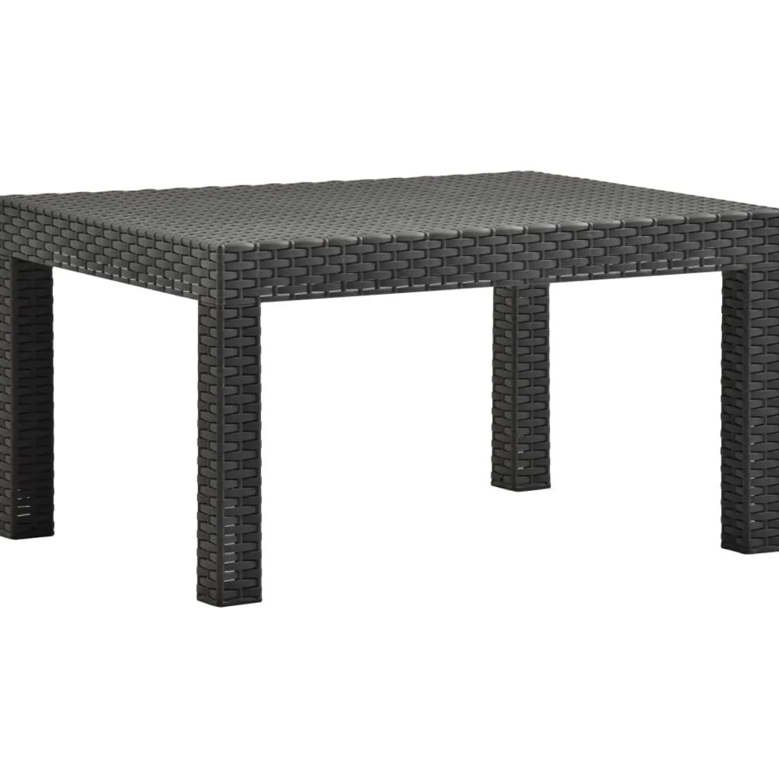 Stolik ogrodowy, antracytowy, 58x58x41 cm, rattan PP