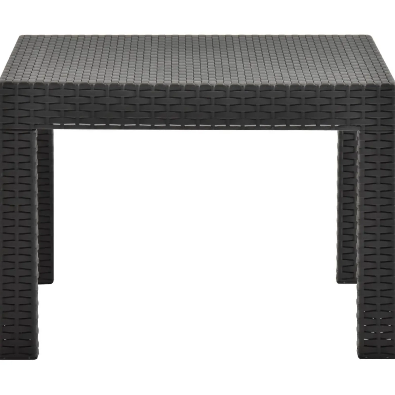 Stolik ogrodowy, antracytowy, 58x58x41 cm, rattan PP