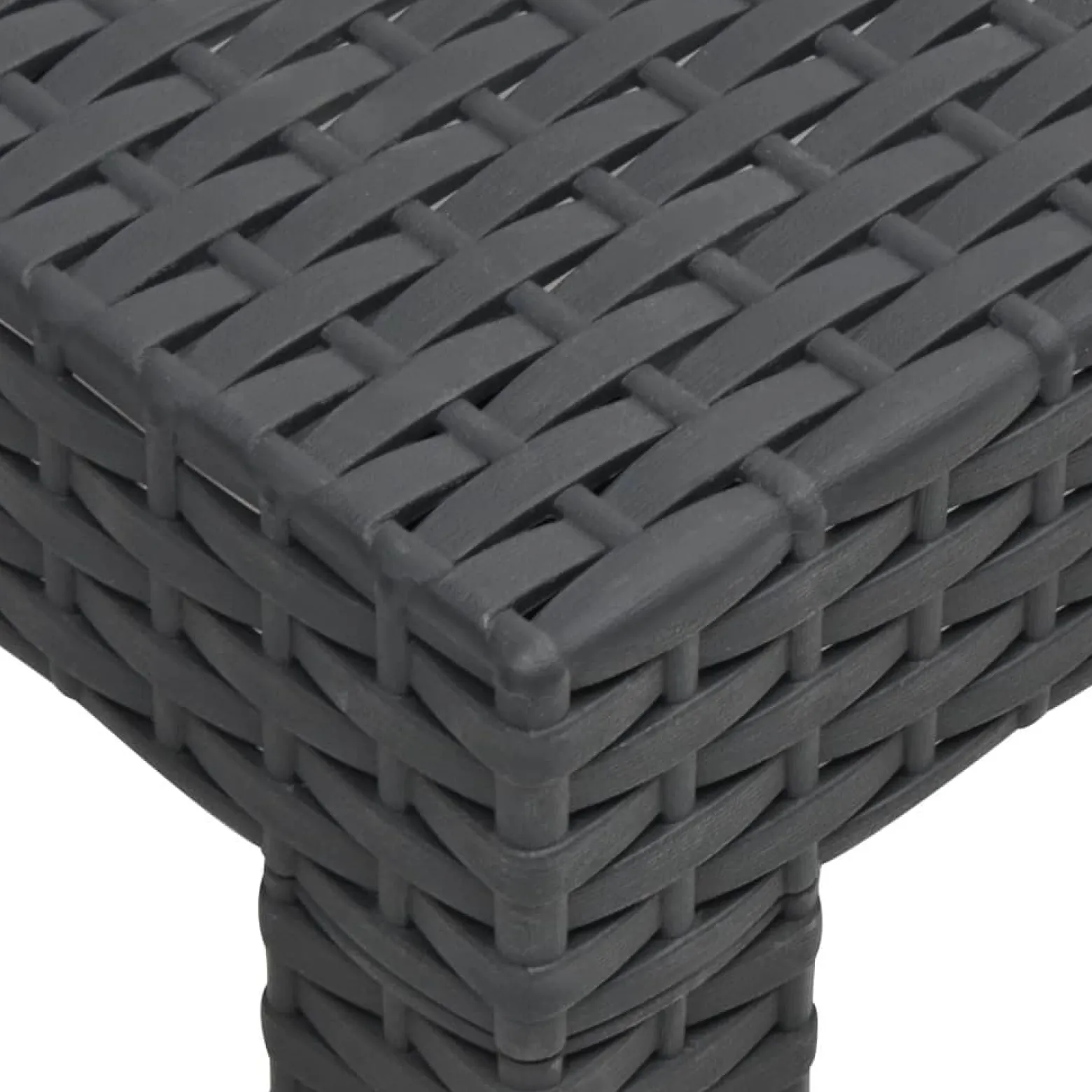 Stolik ogrodowy, antracytowy, 58x58x41 cm, rattan PP