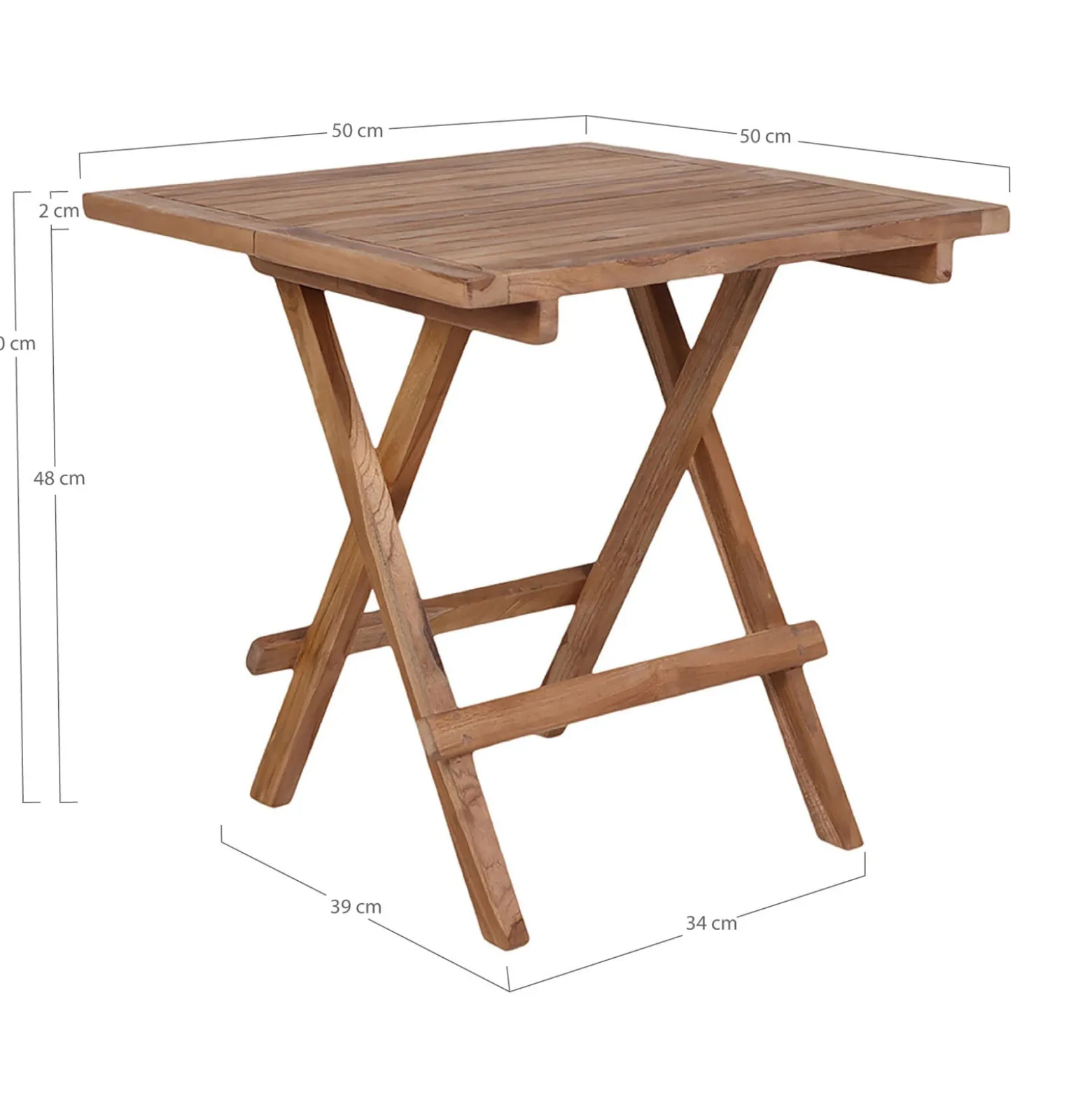 STOLIK POMOCNICZY Bilbao 50x50cm naturalny z drewna tekowego