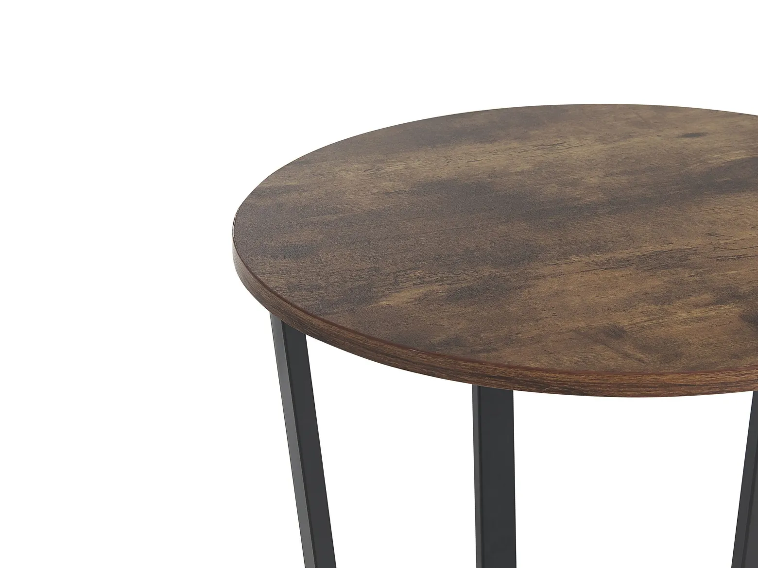 Stolik pomocniczy okrągły 50 cm MDF ciemne drewno