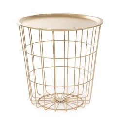 Stolik SCANDI złoty ze złotym blatem 41x41x41 cm HOMLA