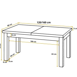 Stół rozkładany CLASSIC 120/160X80 Czarny