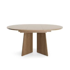 Stół Rozkładany Okrągły AURENA 120-160 cm Orzech Royal do Jadalni