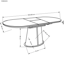Stół rozkładany ROBINSON 160(200)x90 beżowy marmur/cappuccin