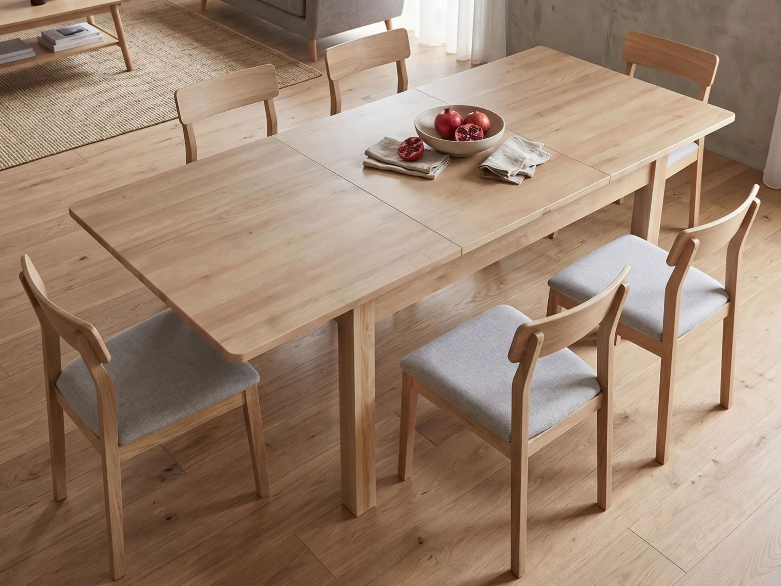 Stół rozkładany 140/205x90 z drewna MADURA, kolor dębowy