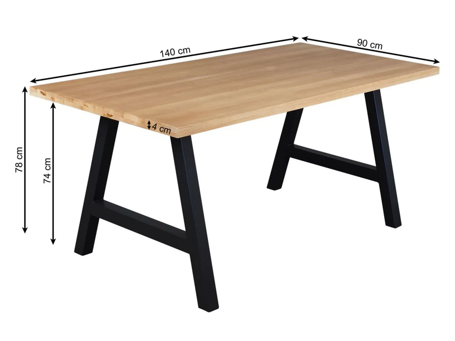 Stół 140x90 drewno z metalem Kawola, kolor dębowy