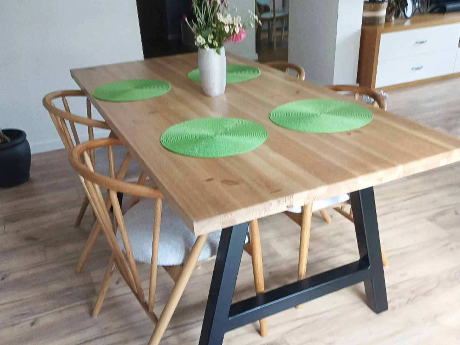 Stół 140x90 drewno z metalem Kawola, kolor dębowy