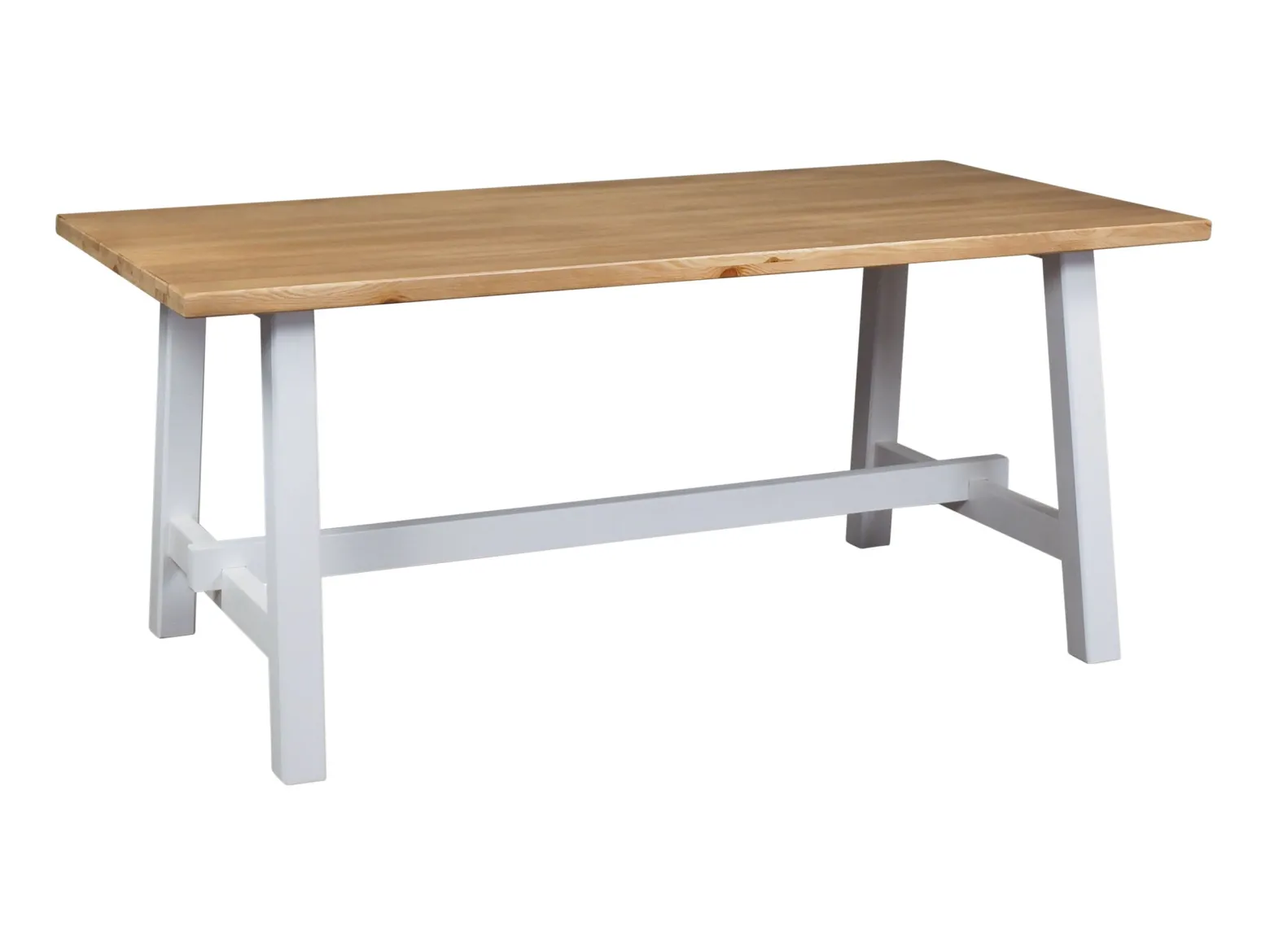 Stół 180x90 z drewna litego SCANDI, kolor dębowy i biały