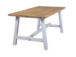 Stół 180x90 z drewna litego SCANDI, kolor dębowy i biały