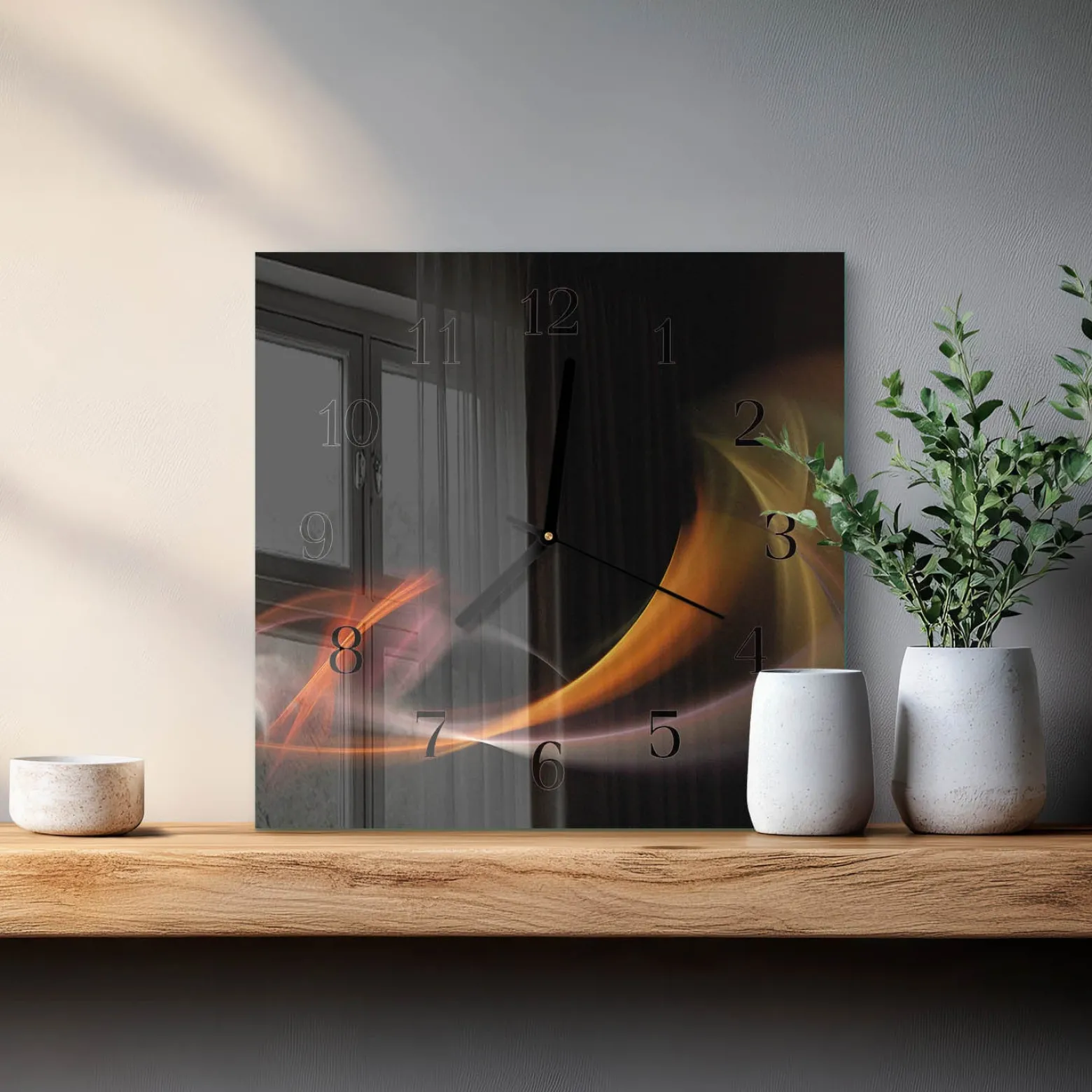 Stylowy zegar 30x30 Abstrakcja nowoczesny do salonu