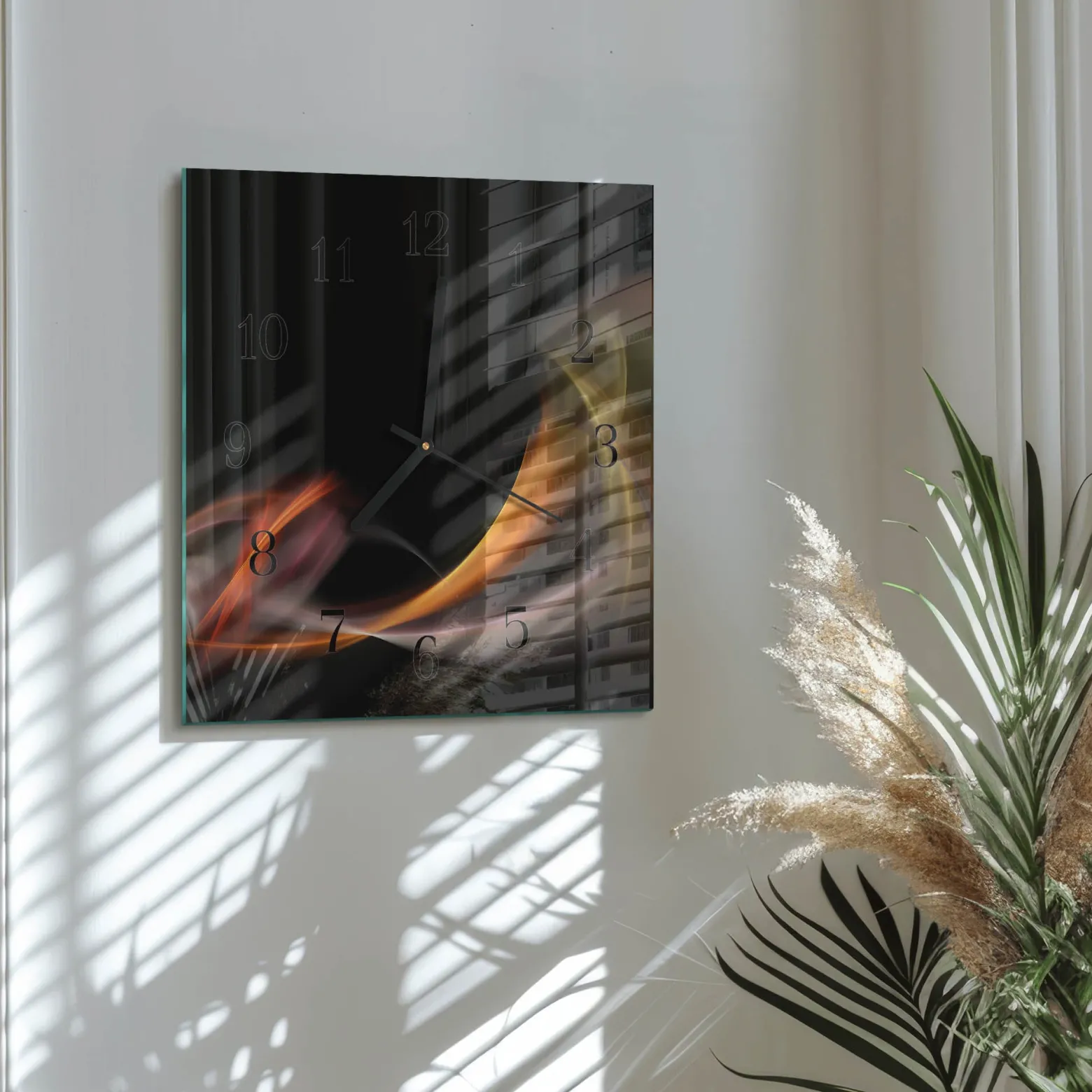 Stylowy zegar 30x30 Abstrakcja nowoczesny do salonu