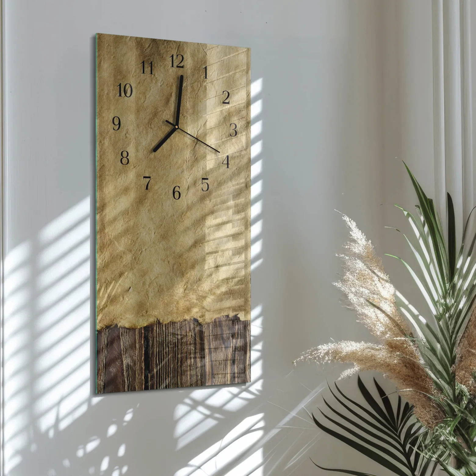 Stylowy zegar 30x60 Papier Stołowy design na ścianę