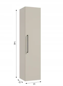 Słupek łazienkowy wysoka szafka wisząca kaszmir czarny uchwyt 140x33cm