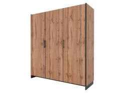 Szafa Amino 180 cm z 3 drzwiami dąb wotan/czarny