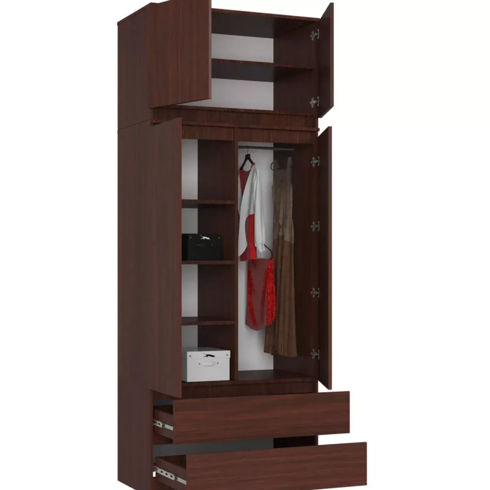 Szafa do sypialni, nadstawka, DORMI, 90x51x234 cm, wenge, mat | TYLETEGOTU