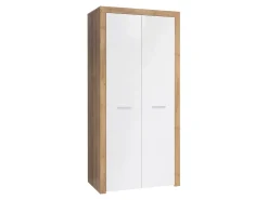 Szafa dwudrzwiowa Balder 90 cm dąb riviera/biały połysk