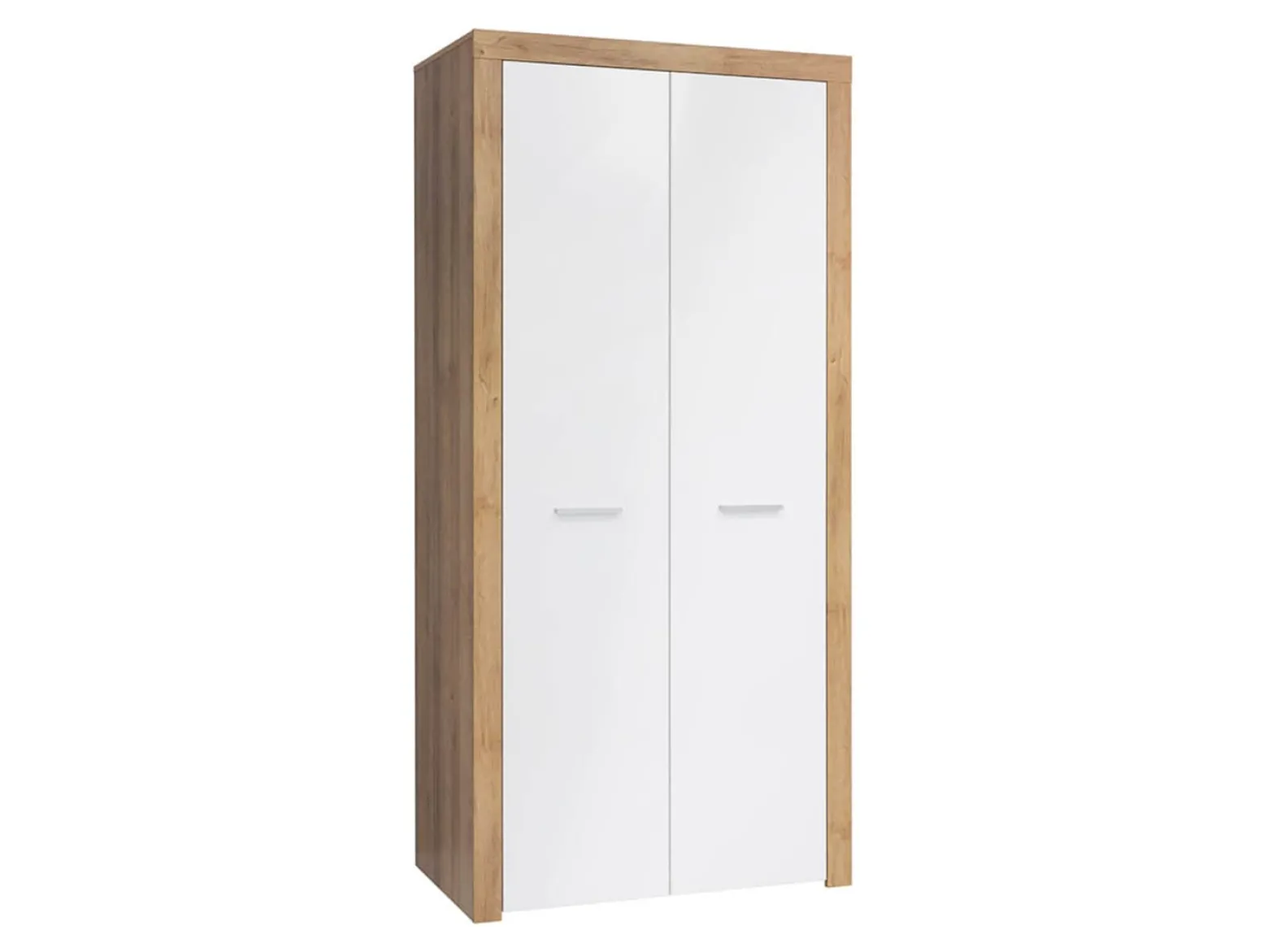 Szafa dwudrzwiowa Balder 90 cm dąb riviera/biały połysk