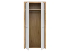 Szafa dwudrzwiowa Balder 90 cm dąb riviera/biały połysk