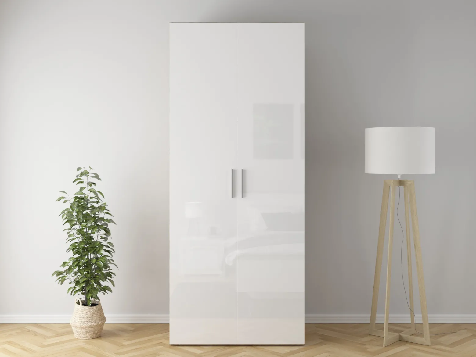 Szafa dwudrzwiowa Flex 100 cm biały połysk