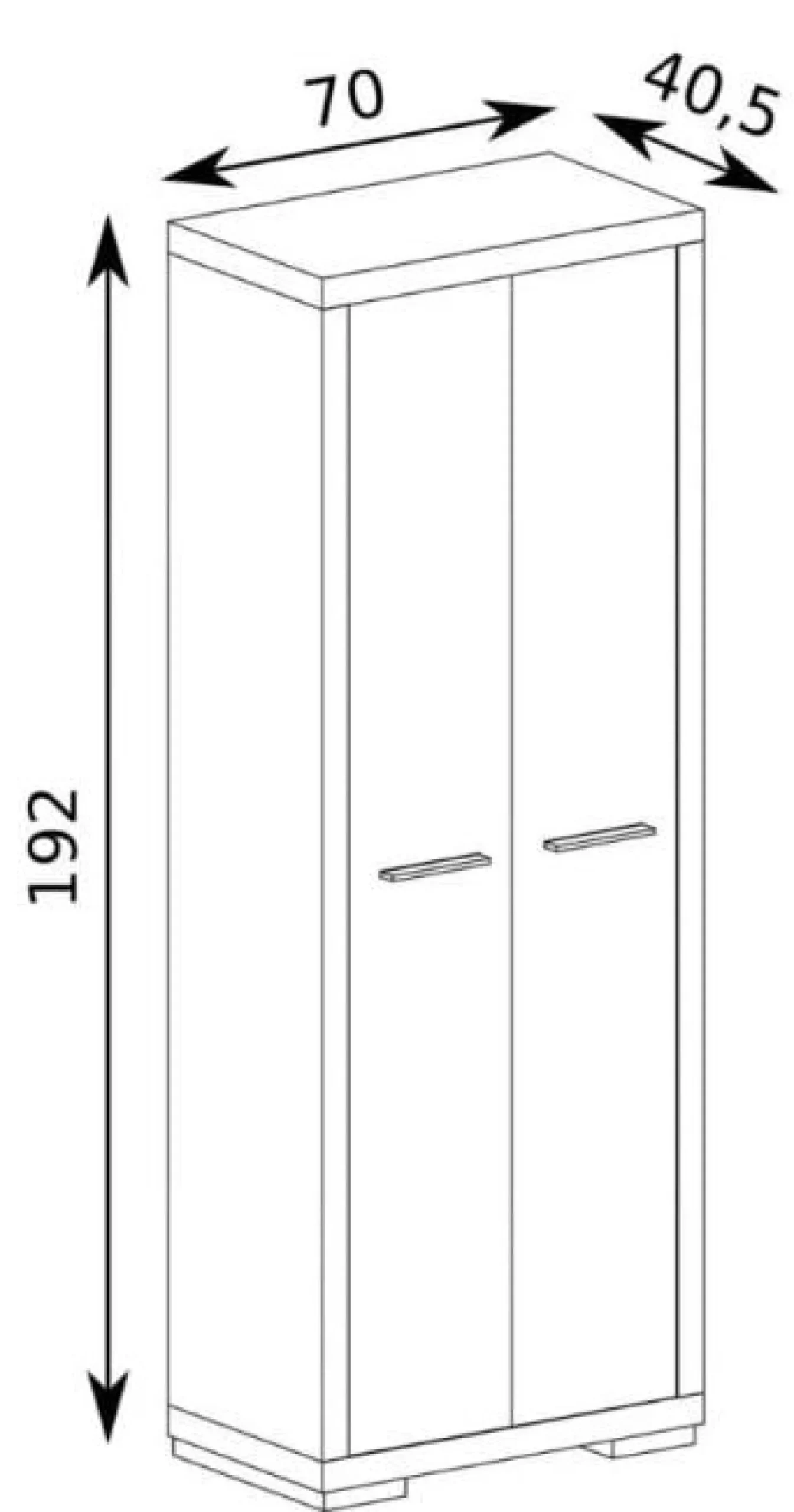 Szafa 2D z półkami VEGAS V-35 santana jasna