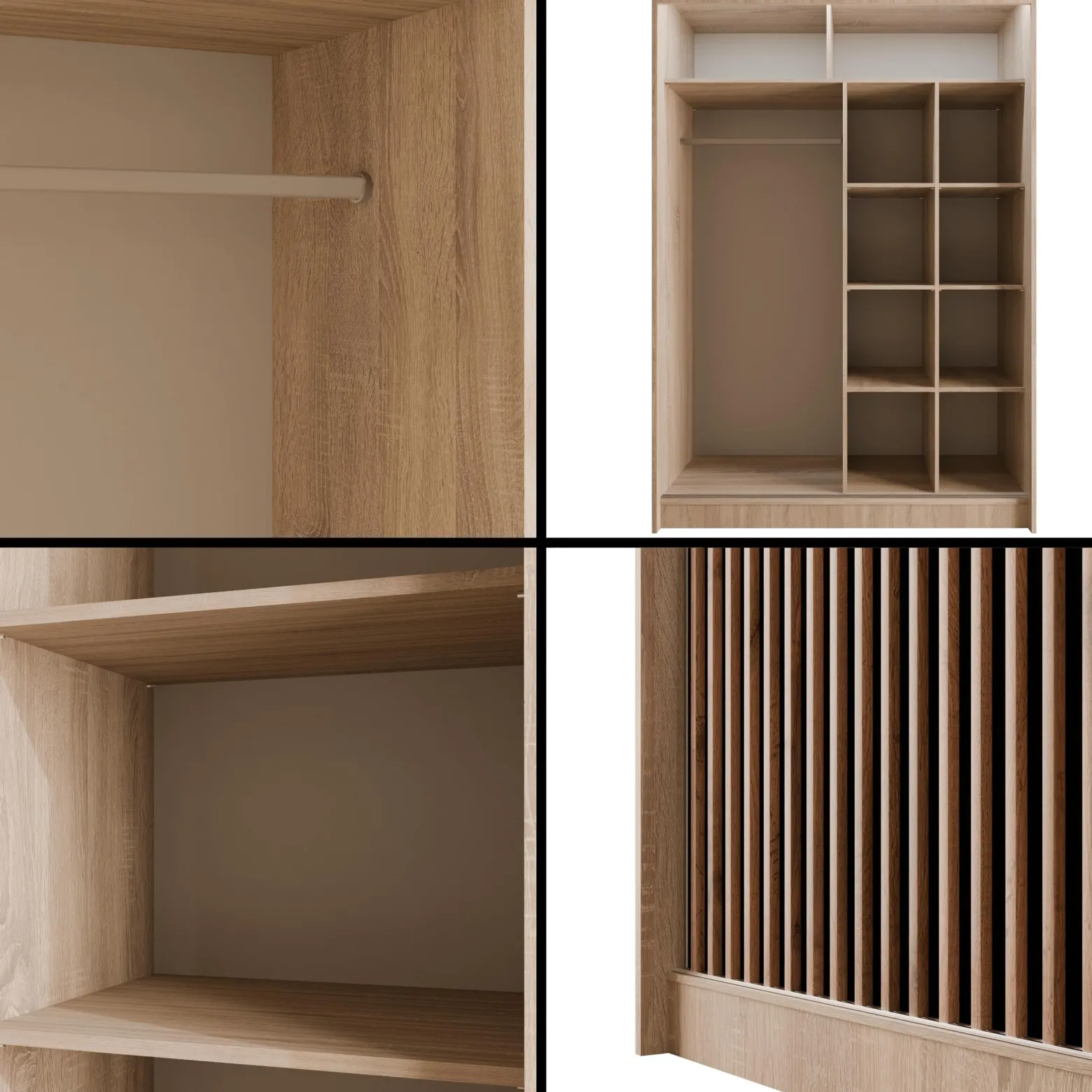 Szafa LED z drzwiami przesuwnymi i lamelami VILANv2 150 x 215 cm