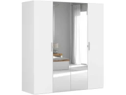 Szafa modułowa Flex 200 cm z drzwiami i lustrem biały połysk