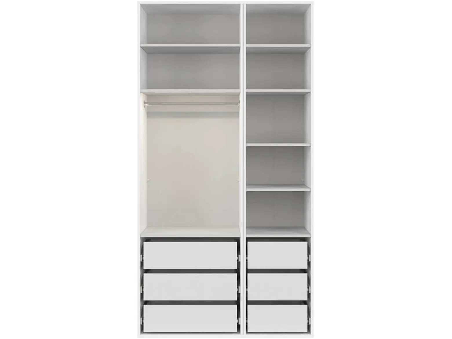 Szafa modułowa Flex 125 cm z drzwiami i lustrem biała