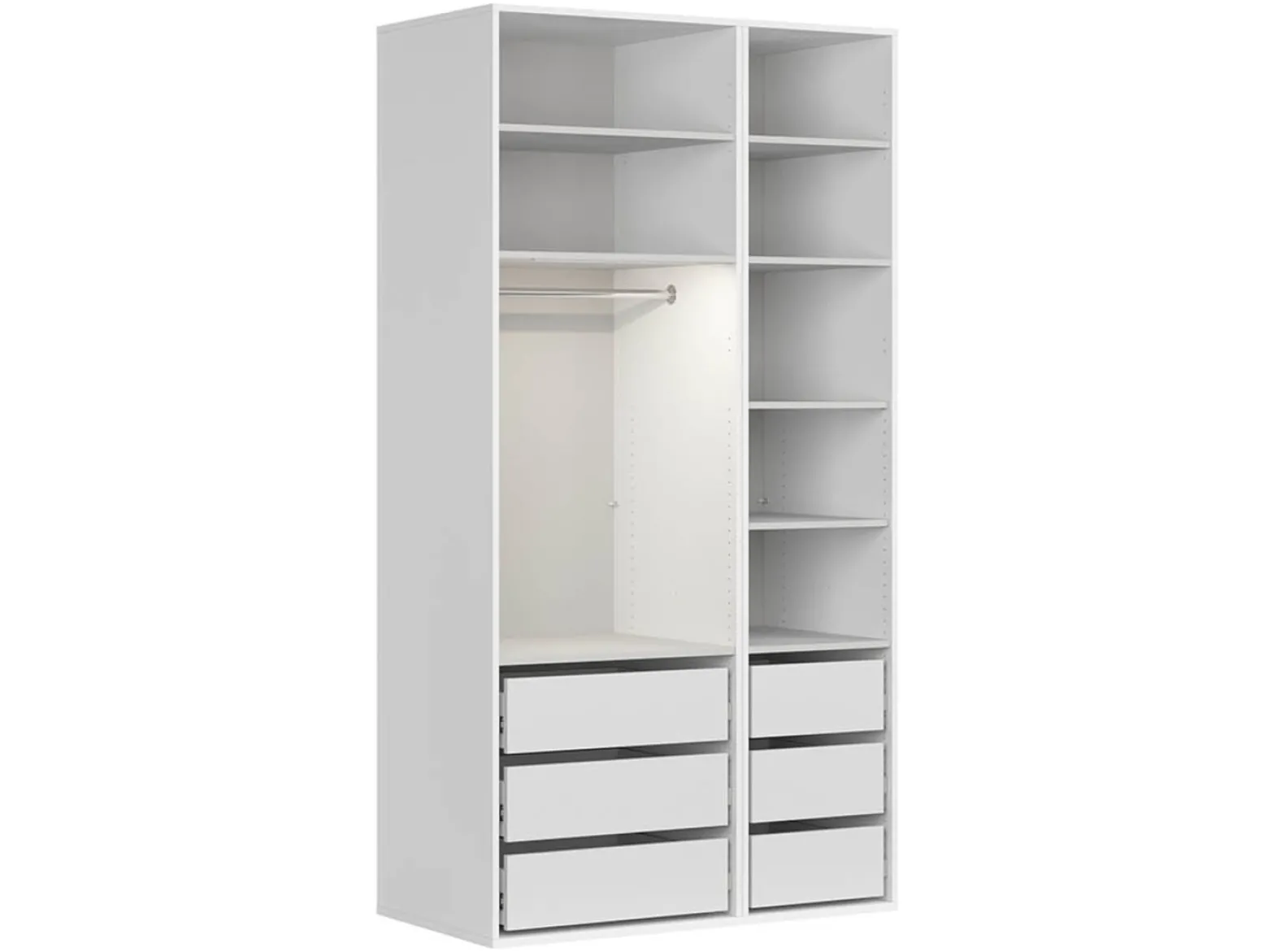 Szafa modułowa Flex 125 cm z drzwiami i lustrem biała